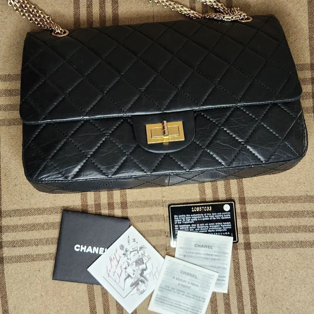 Chanel Black 2.55 – 2005 Quilted Flap Bag, Authentic
